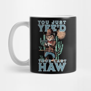 Funny Cowboy Cat Western Pun Design Mug